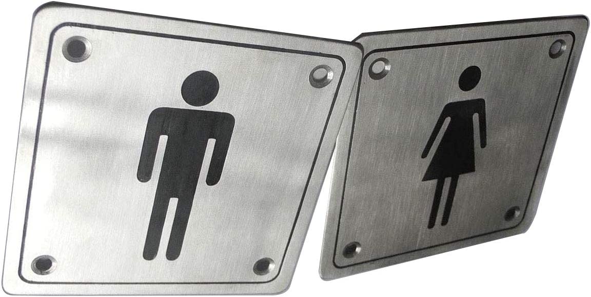 DSWM Stainless Steel Toilet Door Signs WM